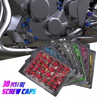 【HOT】30PCS/Set Motorcycle Screw Cap Cover Universal Accessories Decorative Engine Nut Bolt Caps for 