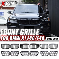 XVIP Carbon Double Line Style Front Racing Grilles For BMW X1 F48 F49 2016-2019 Chrome Diamonds Styl