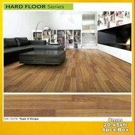 Laminate Flooring 8mm (Clip) Papan Lantai Plank Living Home Decor HW3078 Teak 3 Stripe