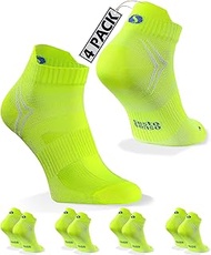 4 or 8 Pairs Sports Socks Running Socks Quarter Men Women, 4 x yellow, 43-46