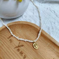 靜謚的妳-天然淡水珍珠包14K金復古十字架項鍊/福音禮品/飾品