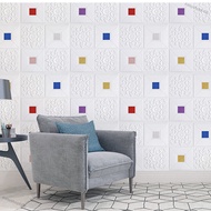 easyshop666 10Pcs Self Adhesive Wall Stickers for Living Room Bedroom Sound Insulation 3D Foam Wallp