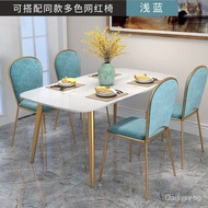 Nordic Rock Plate Dining Table Home Small Apartment Simple Modern Light Luxury Style Marble Dining Table and Chair Combination Dining Table