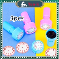 3Pcs Clock Stamp Toys Clock Stamp Education Toy Time Stamp/