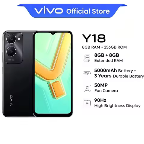 VIVO Y18 2026 High-Performance Smartphone 8+256GB 90Hz 5000mAh Unlocked for Global Use New Model