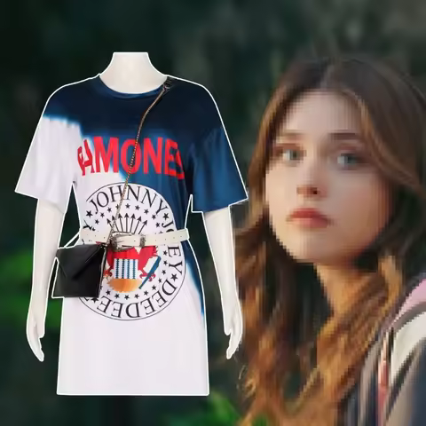 In stock new movie 'My Mistake' role-playing Culpa Mia dress graffiti long T-shirt belt bag Hallowee