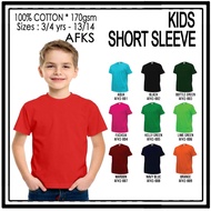 🔥HOT SALE🔥KID'S 100% cotton plain t-shirt (Red)/T-SHIRT KOSONG