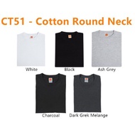 OREN SPORT UNISEX 100% COTTON PLAIN ROUND NECK T-SHIRT [CT51] OREN SPORT GOOD QUALITY SHORT SLEEVE T