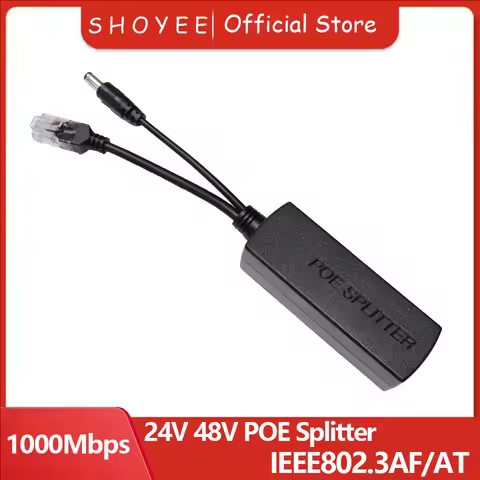 New POE Splitter 24V/48V to 12V/5V IEEE 802.3af Output Power Over Ethernet Splitter Adapter Security
