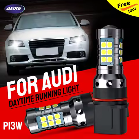 2pcs Car DRL LED Blubs Daytime Running Light P13W Canbus Error Free For Audi A4 S4 RS4 B8 8K Avant A