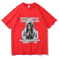Hasbro | Embracing My Inner Demons French Kissing Them Might Em Funny Skeleton Meme T Shirt 2026 Men