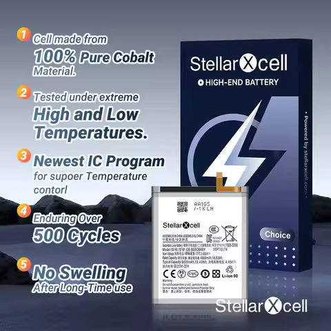 StellarXcell Choice Battery For Samsung S10 S10Edge S20 Plus Ultra S21 5G S23 S24 S23 FE S9 S8 S7 S2