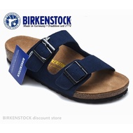 Birkenstock Arizona Mens/Female Classic Cork Navy Blue Anti-fur Sandals Beach Shoes 34-46