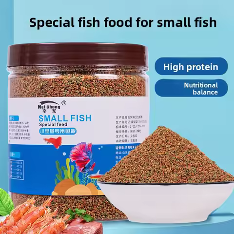 Nai chong Micro Pellet Fish Food for Small Fish - Universal Feed for Guppy, Betta, Goldfish, Tropica