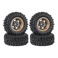 4pcs 62mm 1.2  Carbon Fiber Beadlock Wheel Tire Set For 1/18 1/24 RC Crawler Car TRX4M SCX24 AX24 FC