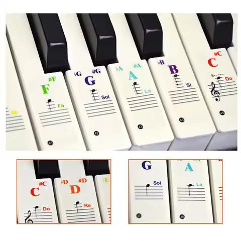 Piano Label Removable Piano Notes Guide Labels Piano Sticker 88/61/49 Keys Piano Keyboard Stickers f