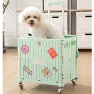 Portable Travel Cat Bag Trolley Case Foldable Dog Cage Case Large Capacity Pet Cart Cat Travel Case