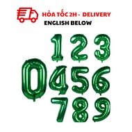 Green Number And Heart Foil Balloons 70cm - Green Number And Heart Foil Balloons 70cm BSO58