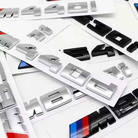 3D ABS Car Letters M Logo Sticker Rear Trunk Emblem Badge Gloss black For BMW M340i M340d M530i M440