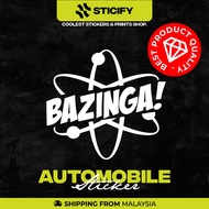 Bazinga Sticker Vinyl Car, Motorcycle, Bike, & Decor