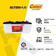 [Installation Provided] Bateri Kereta N120 Century Hybrid WET | Lorry Truck Boat Battery BateriHub