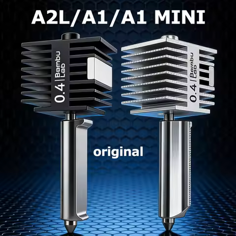 Original Bambulab A2L A1 Mini,A1 Stainless Steel Hotend Harden Steel Nozzle All Metal Extruder Hot E
