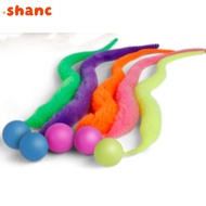 SHANC 5 PCS Cat Toys, Indoor Cats Colorful Bouncy Ball, Ball Color Random with Tail Durable Fuzzy Wo