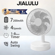JIALULU White Colour Table Fan Mini strong wind Usb Rechargeable desk fan silent oscilating kipas me