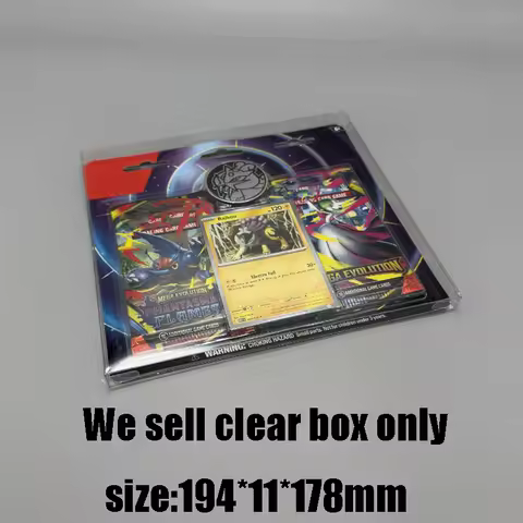 For TCG Clear Acrylic Display Case Fit US Mega Evolution 2-Pack Blister Raikou Coin Dustproof Transp