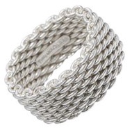 二手 Tiffany & Co. Somerset 戒指，13 號，純銀，約 8.6 克。