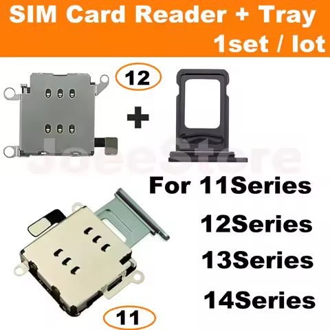 1set Sim Card Reader Connector Flex Cable For iPhone 13 12 11 14 Pro Max XR Dual Sim Card Tray Slot 