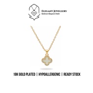 JEWELLERY White Clover Blossom 18K Gold Titanium Necklace