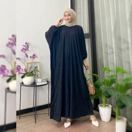 Trend 2025 Women's Kaftan Jumbo Plain Color Kaftan Rayon Premium Nursing Long Sleeve Black, All Size