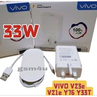 [3 PIN 33W] VIVO Y33T Y76 V23e V23 V21 V21e V20 V20 SE V19 X50 X60 Flash Charge2.0 Adapter With Type