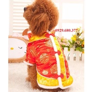 CNY Shirt FOR DOGS AND CATS GRAY RIBS WITH RED YELLOW STRIPES - PetSaigon