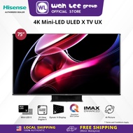 Hisense 75" Inch UX Mini-Led X 4K UHD 120hz Smart TV with HDR10+ Dolby Atmos Dolby Vision IQ DTS HD 