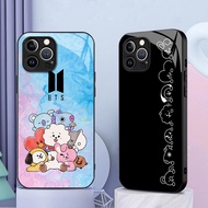 Bangtan Boys  bts bt21 kpop 03  Glass Phone Case For IPhone 16 15 14 13 12 11 Pro XR XS Max Plus Min