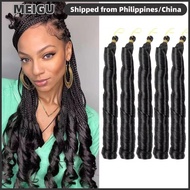 MEIGU Loose Wavy Braiding Hair, Bouncy Curly 24 Inch Length Synthetic French Curl Braiding Hair, Fas