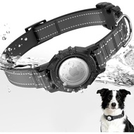AirTag Collar, Reflective Collar with AirTag Bracket, IP68 Waterproof Integrated AirTag Collar, Ultr