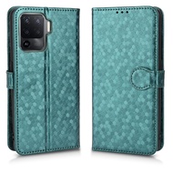 For OPPO A94 4G Phone Case Flip Wallet PU Leather OPPO Reno 5F Casing Shockproof Bracket Back Cover