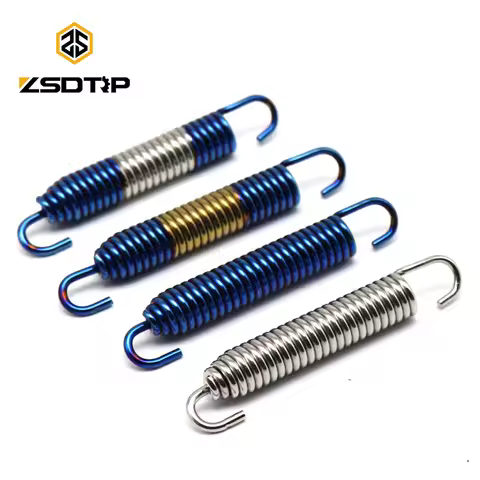ZSDTRP 4pcs 75mm Motorcycle Stainless Steel Exhaust Pipe Muffler Silencer Springs Universal Retracta