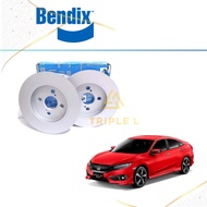 1 Set - Bendix Front Set And Rear Disc Rotor - Honda Civic FC / TEA 1.8 / 1.5T 2016 BR2540 BR2541