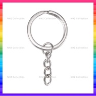 2.5cm Split Key Ring With Chain, Key Chain Ring, Key Chain, Keychain - Silver / Gold (100pcs)