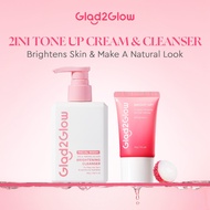 Glad2Glow 2IN1 Lychee Vitamin Water Cream30g Bright Up Facial Moisturizer Tone Up Sunscreen Whitenin