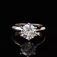 [T Home Classic Six-Claw] Sterling Silver Electroplating 18k Gold, Heavy Industry Solid, Main Stone 