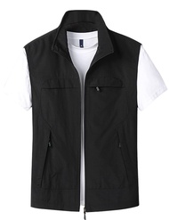 Gihuo Mens Casual Lightweight Travel Vest Summer Utility Safari Vest Sleeveless Jackets for Travel H