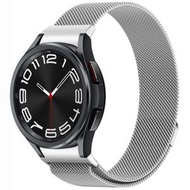 全城熱賣 - 適用於三星 Galaxy Watch 6 Classic 按鍵款米蘭磁吸金屬錶帶（銀色）