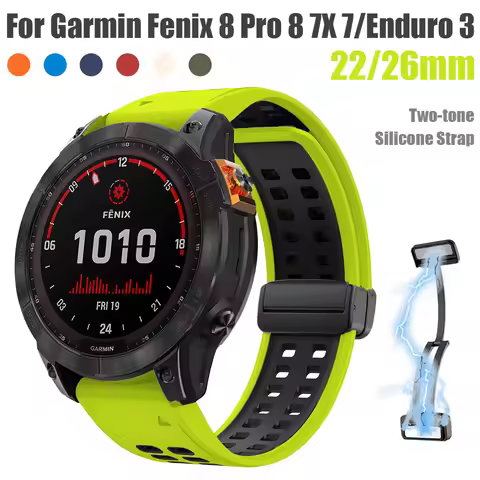 22mm 26mm Silicone Watch Strap For Garmin Fenix 8 Pro 8 E 7X 7/Tactix 8 7/Enduro 3 2/Instinct 2X Rep