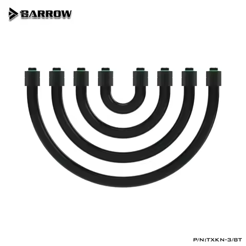 Barrow AIO EPDM 10X16MM Black Hose Fitting Kit G1/4 Thread 360 Degree Rotating Connect, High Tempera