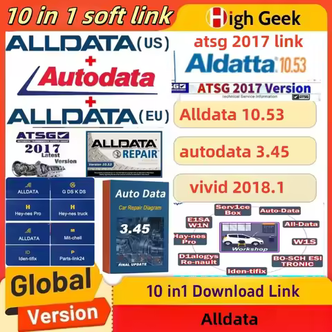 2025 Hot Alldata 10.53 Software Autodata 3.45 Auto+com V2021.11 Delphis 2017 R3 ATSG Vivid 2018 Elsa
